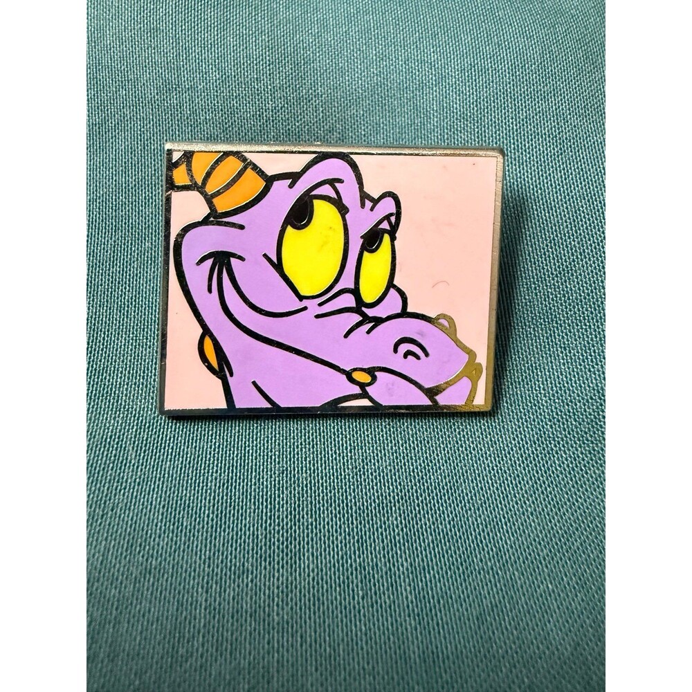 Disney Figment Close-Up Mystery Pin with a pink background